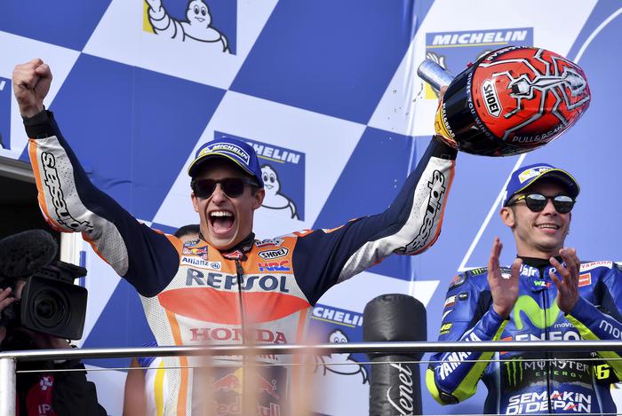 MotoGp Australia: vince Marquez, Rossi secondo