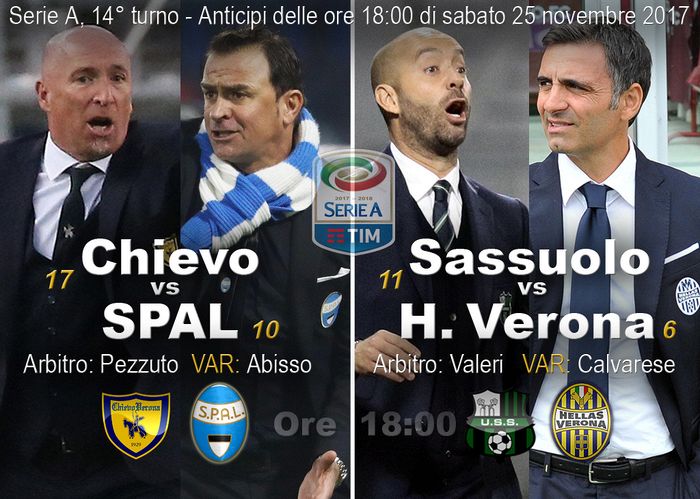 Il Verona inguaia il Sassuolo, il Chievo batte la Spal in rimonta
