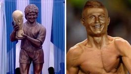 E' più brutto CR7 o Maradona? Due statue imbarazzanti
