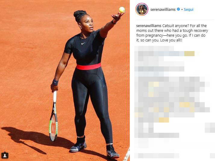 Serena Williams in total black, la pantera fa ancora paura