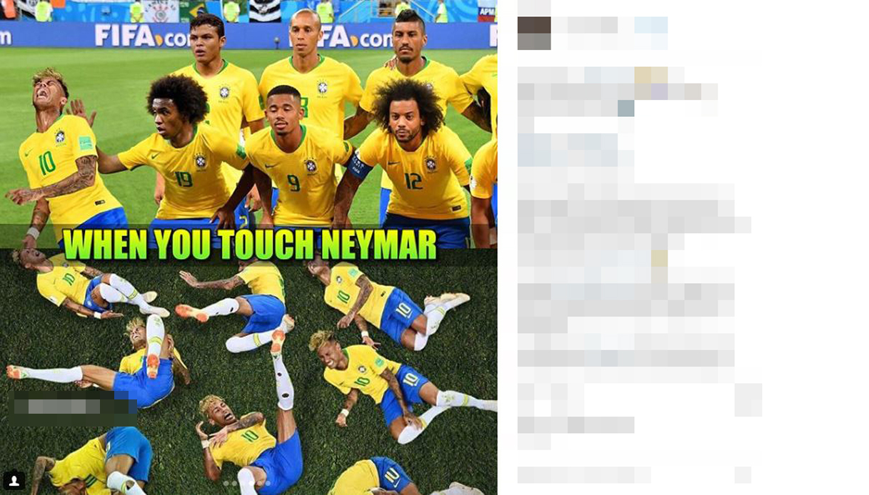 Meme da ridere, le sceneggiate di Neymar viste dai social