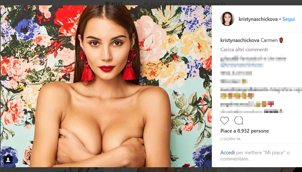 La sorella di Schick crea scandalo su Instagram