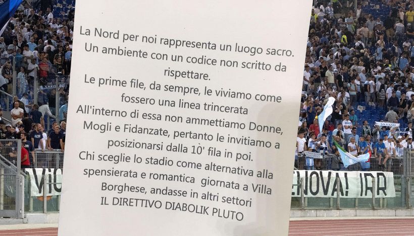 Il volantino contro le donne dei tifosi della Lazio