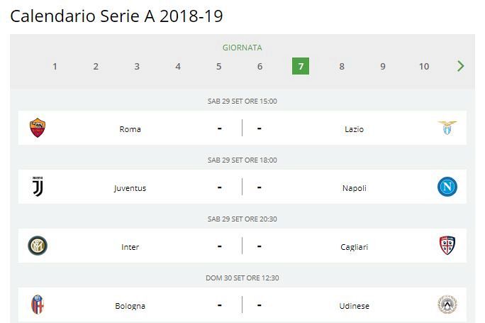 Calendario Serie A 2018-19: anticipi e posticipi tv fino al 29/12