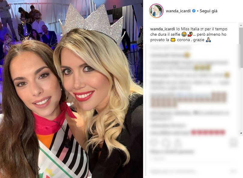 Wanda Nara "ruba" la corona a Miss Italia