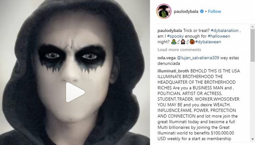 Halloween: il video di Dybala spaventa 2 milioni di persone