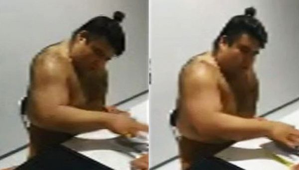 Il lottatore di sumo lascia un autografo assurdo Il lottatore di sumo lascia un autografo assurdo