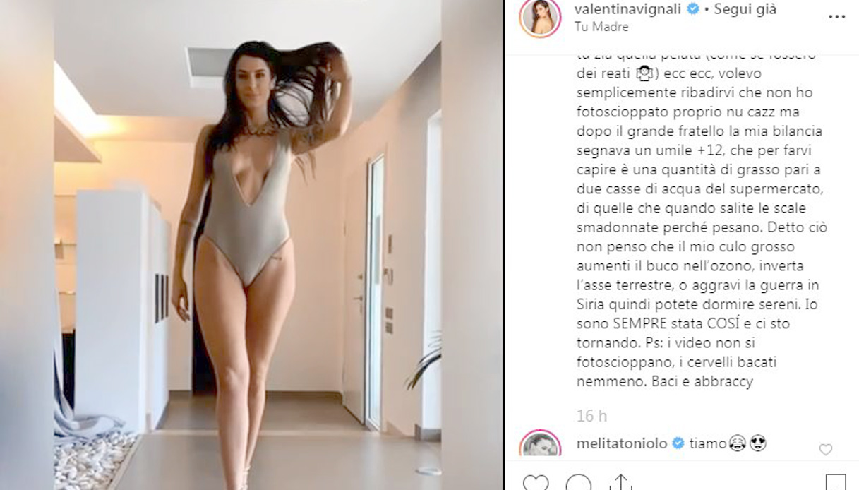 Valentina Vignali: il post definitivo contro haters e il suo peso