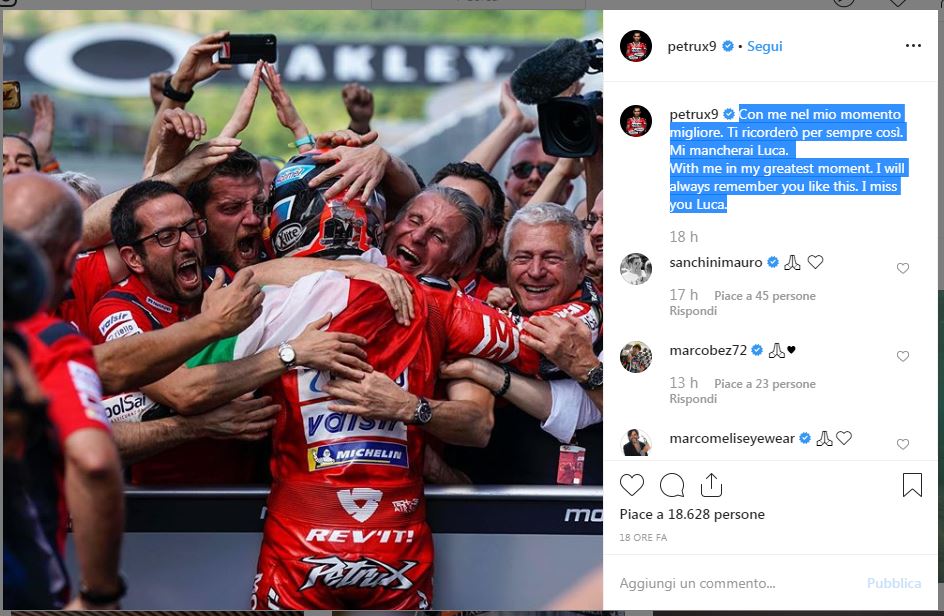 MotoGP, Luca Semprini: il dolore degli amici e colleghi