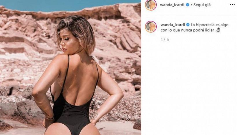 Wanda Nara conturbante e spregiudicata lancia messaggio sibillino