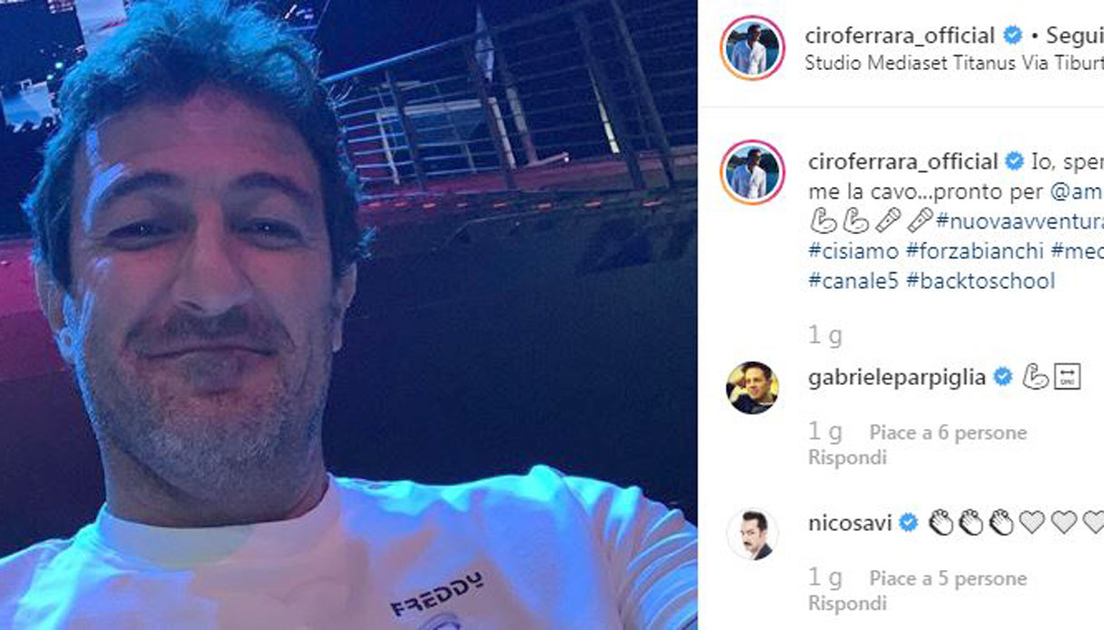 Amici Celebrities la nuova sfida dell ex calciatore Ciro Ferrara