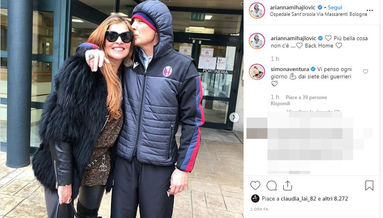 Mihajlovic lascia l'ospedale: l'abbraccio di sua moglie Arianna
