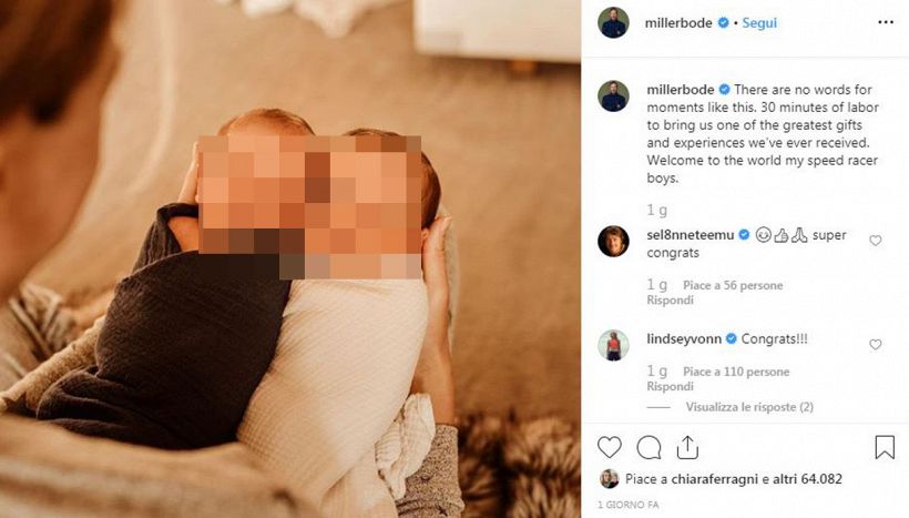 Bode Miller fa nascere i suoi gemelli: il racconto su Instagram