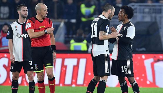 Lazio-Juve, lite tra Bonucci e Cuadrado: testa a testa