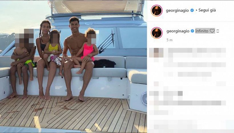 Cristiano Ronaldo raggiunge Georgina e i figli: post su Instagram