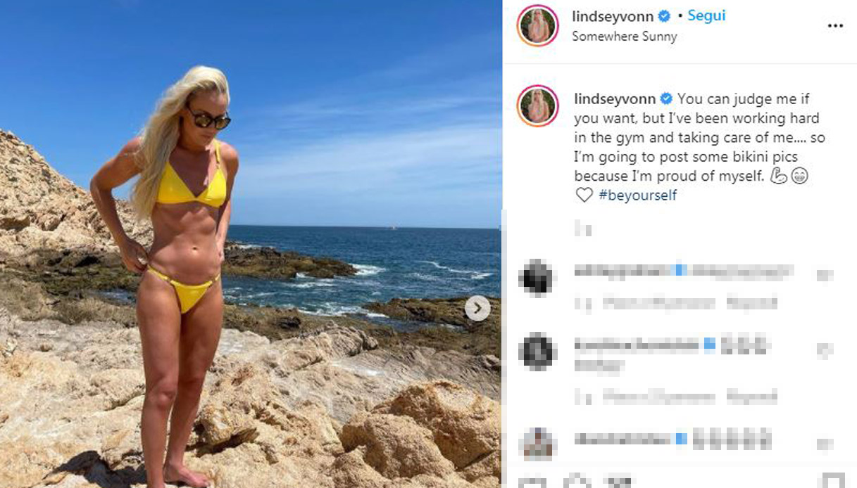 Lindsey Vonn in bikini bullizzata per il suo corpo:haters zittiti
