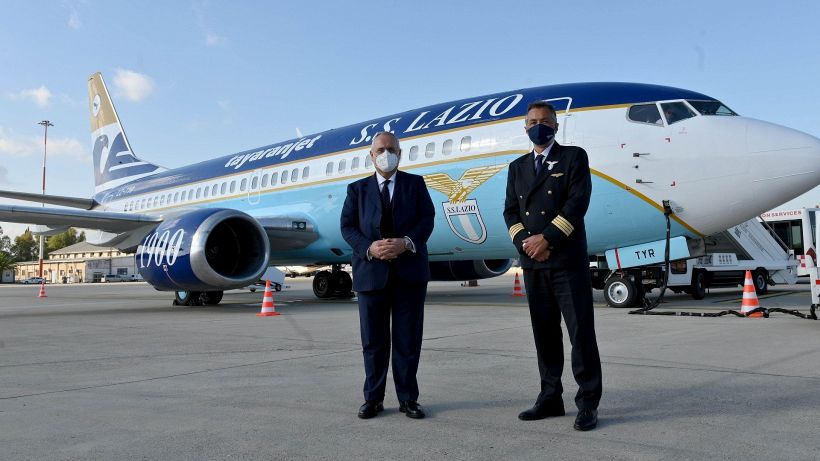 La Lazio spicca il volo: presentato l'aereo del club