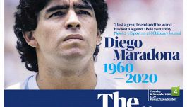 Addio Maradona, le prime pagine dei quotidiani