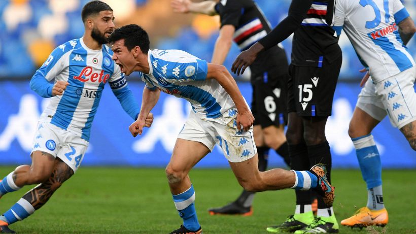 Lozano ribalta la Sampdoria: il Napoli vince 2-1