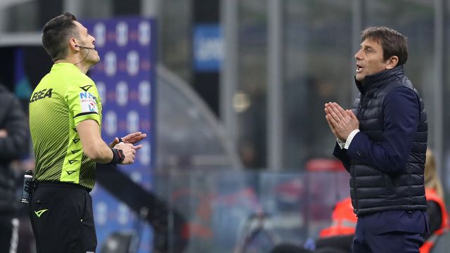 Conte, battibecco con l'arbitro di Inter-Atalanta