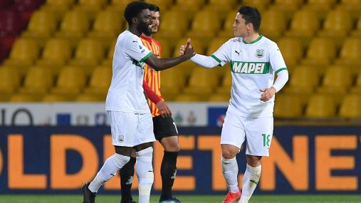 Benevento-Sassuolo 0-1: autorete di Barba, neroverdi ottavi