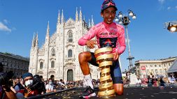 Giro d'Italia, la gioia del Vincitore del Giro Egan Bernal