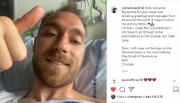 Christian Eriksen, la prima foto dall'ospedale dopo l'arresto