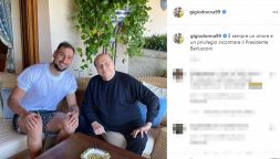 Donnarumma saluta il presidente Berlusconi: il tributo dopo Euro 2020