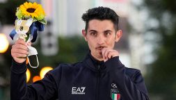 Olimpiadi, Tokyo 2020: l'emozione sul podio di Massimo Stano, oro 20km