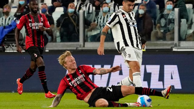 Juventus-Milan, Kjaer finisce ko: infortunio muscolare per il danese