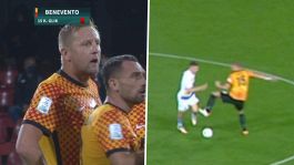Benevento-Frosinone, intervento duro di Glik su Boloca: rosso e k.o.