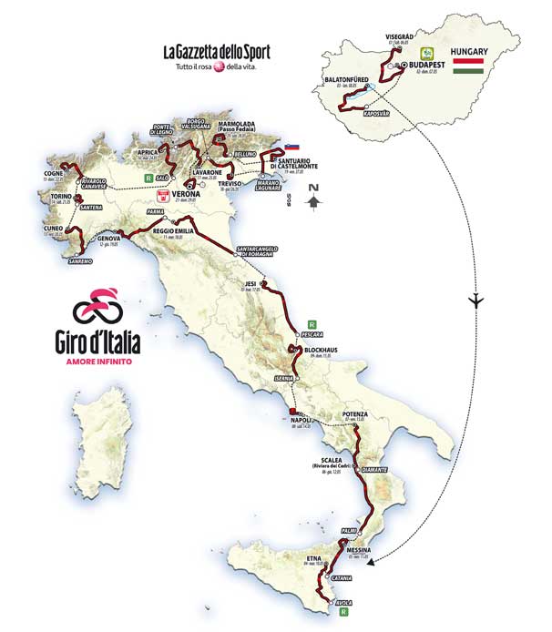 Giro d'Italia 2022: Analisi delle 21 Tappe - Percorsi, Km ed altimetrie