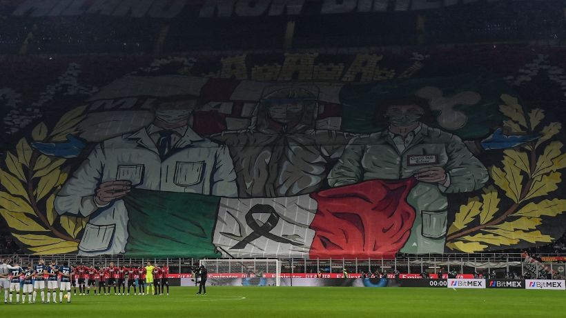 I tifosi del Milan onorano medici e vittime del Covid: "Milano non dimentica"
