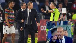 Juve, Allegri nervoso e furioso: la fotosequenza dell'espulsione