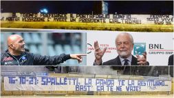 Napoli, De Laurentiis nel mirino dopo Spalletti: gli striscioni scatenano il web