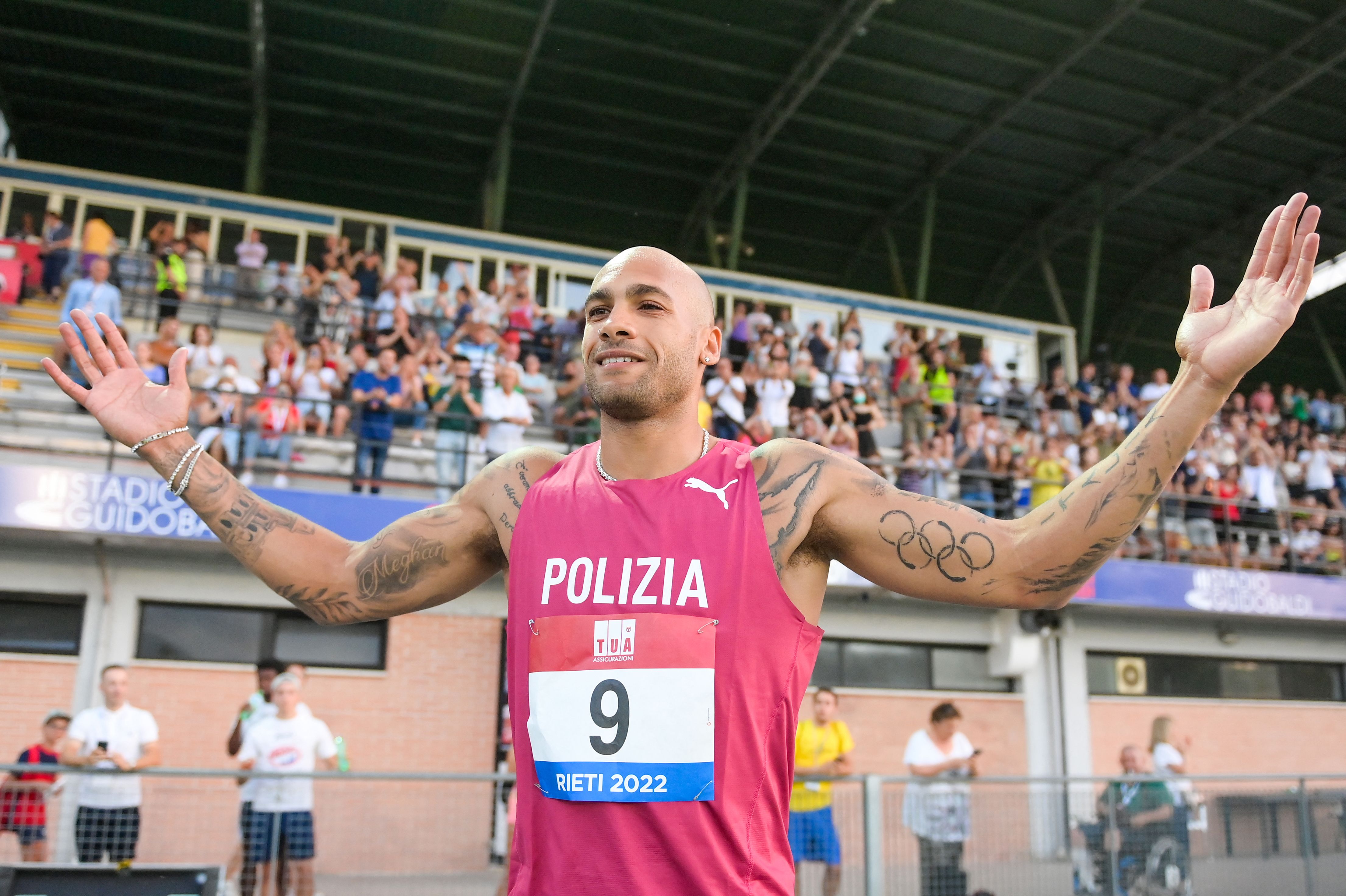 Marcell Jacobs: campione italiano dei 100 metri agli Assoluti di Rieti, le foto