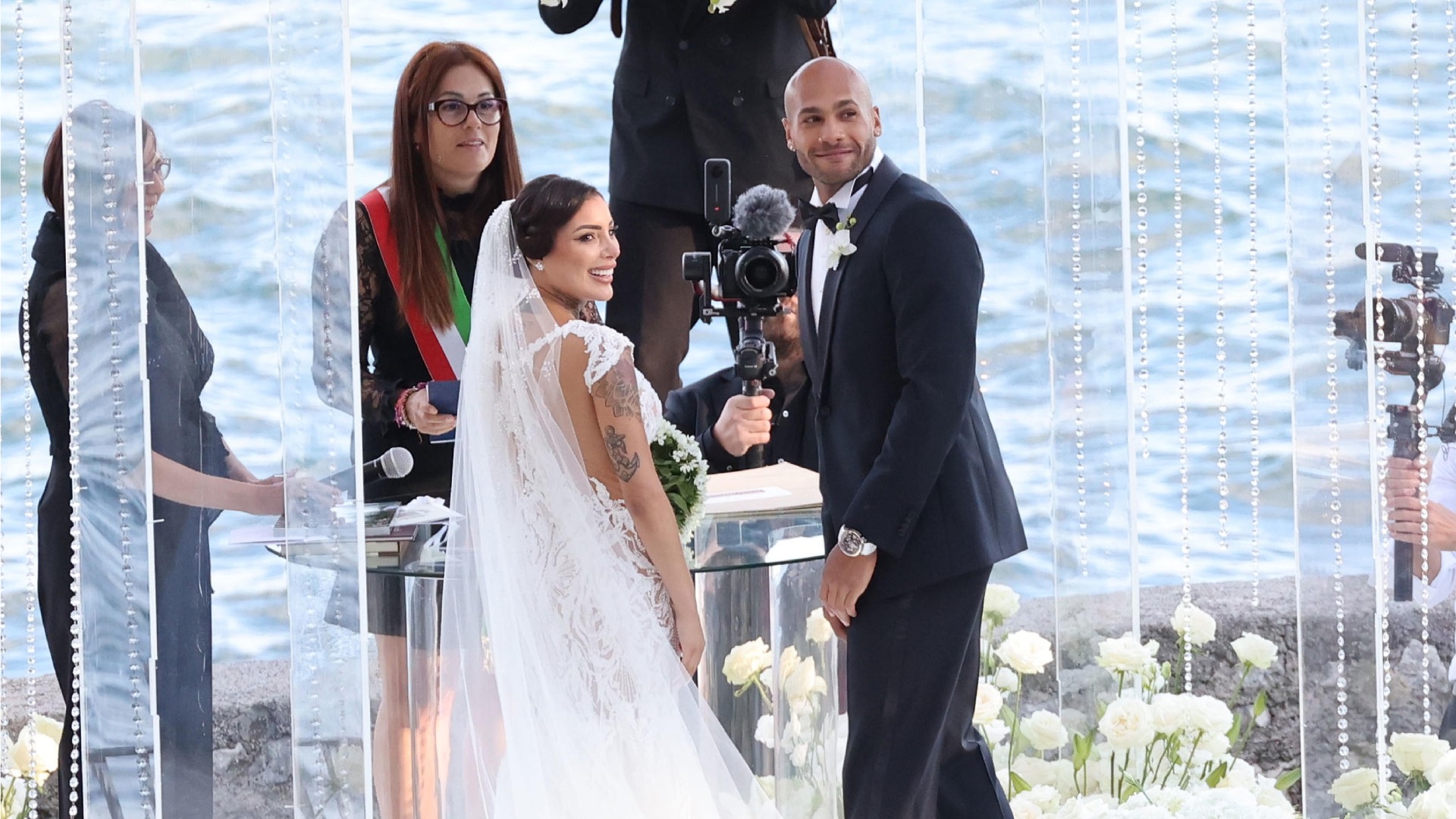 Atletica, Marcell Jacobs e Nicole Daza oggi sposi: le foto