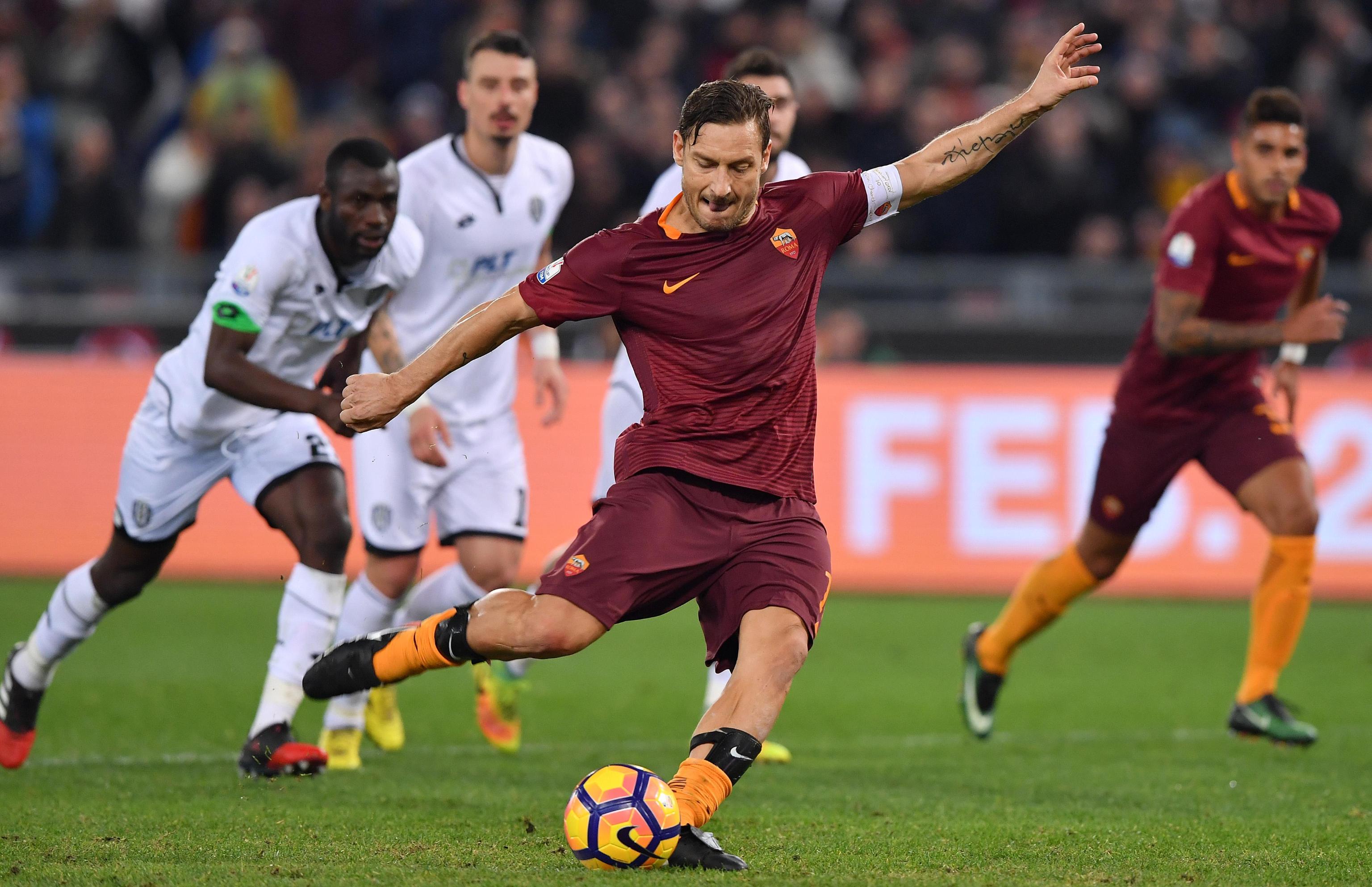Francesco Totti contro il Cesena