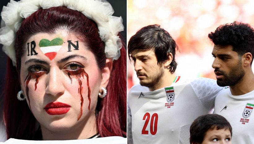Mondiali Qatar 2022: i giocatori dell'Iran costretti a cantare l'inno, tensioni e proteste sugli spalti