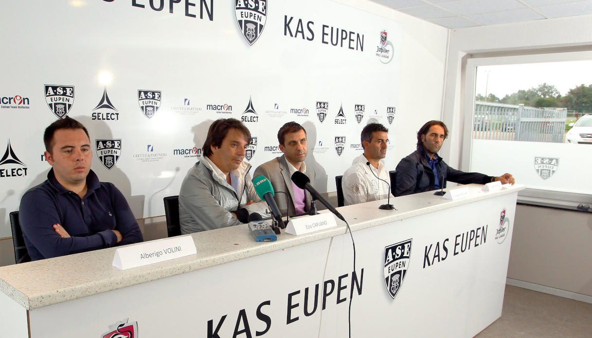 Ezio Capuano alla conferenza stampa dell'AS Eupen