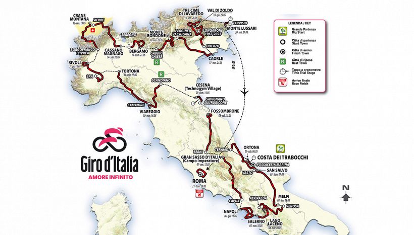 Giro d'Italia 2023: percorso, lunghezza, altimetria e difficoltà di tutte le tappe