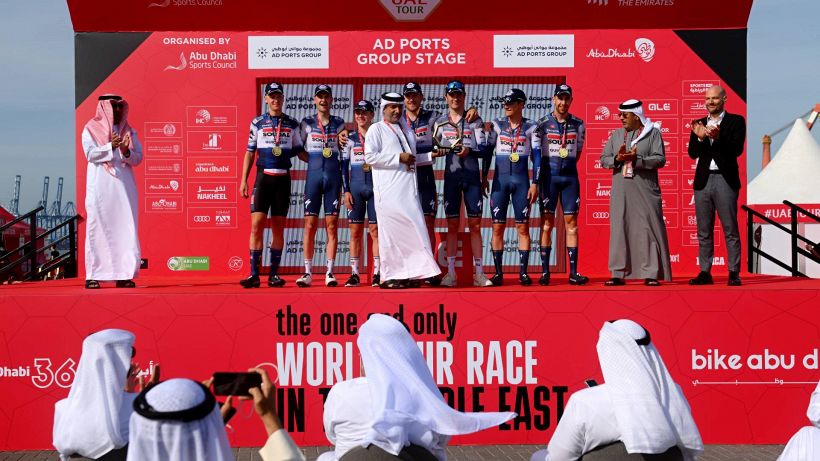 UAE Tour, va alla Soudal-QuickStep la cronosquadre