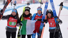 Lisa Vittozzi e Dorothea Wierer scatenate, oro storico dell'Italia nel biathlon