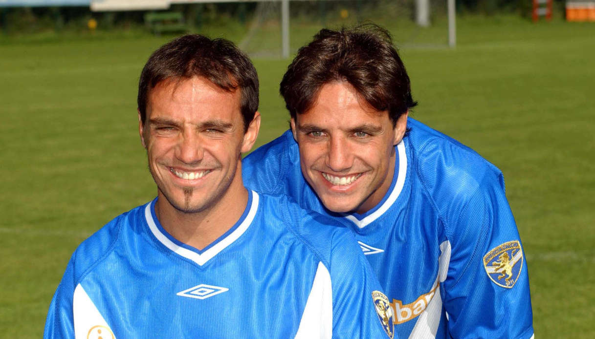 Emanuele Filippini ed Antonio Filippini con la maglia del Brescia