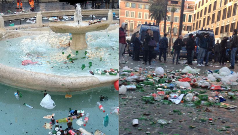 Roma-Feyenoord, tensione già alta: scontri in città nella notte, polizia in azione