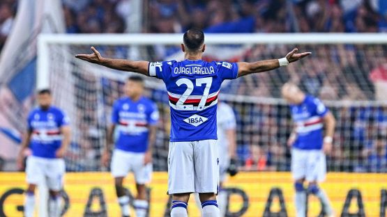 Samp-Sassuolo, pari show. Quagliarella in lacrime al momento dell'uscita