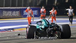 Formula 1, brutto incidente per Stroll a Singapore: Aston Martin distrutta