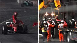 F1, Gp Las Vegas: la Ferrari di Sainz va ko per un tombino, guarda le foto