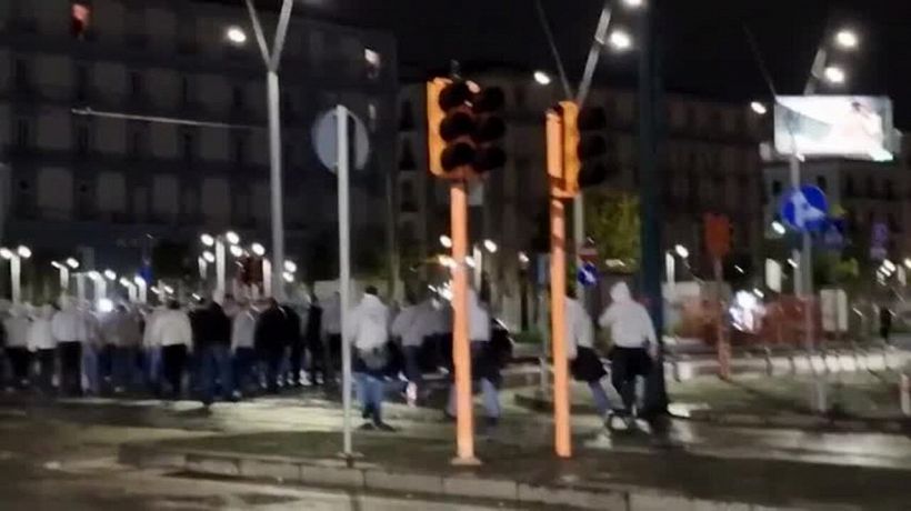 Napoli, tensioni tra tifosi dell'Union Berlino e la polizia