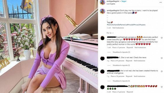 Emily Pellegrini, la modella creata dall'IA fa impazzire i calciatori: approcci in chat, ma lei non è reale